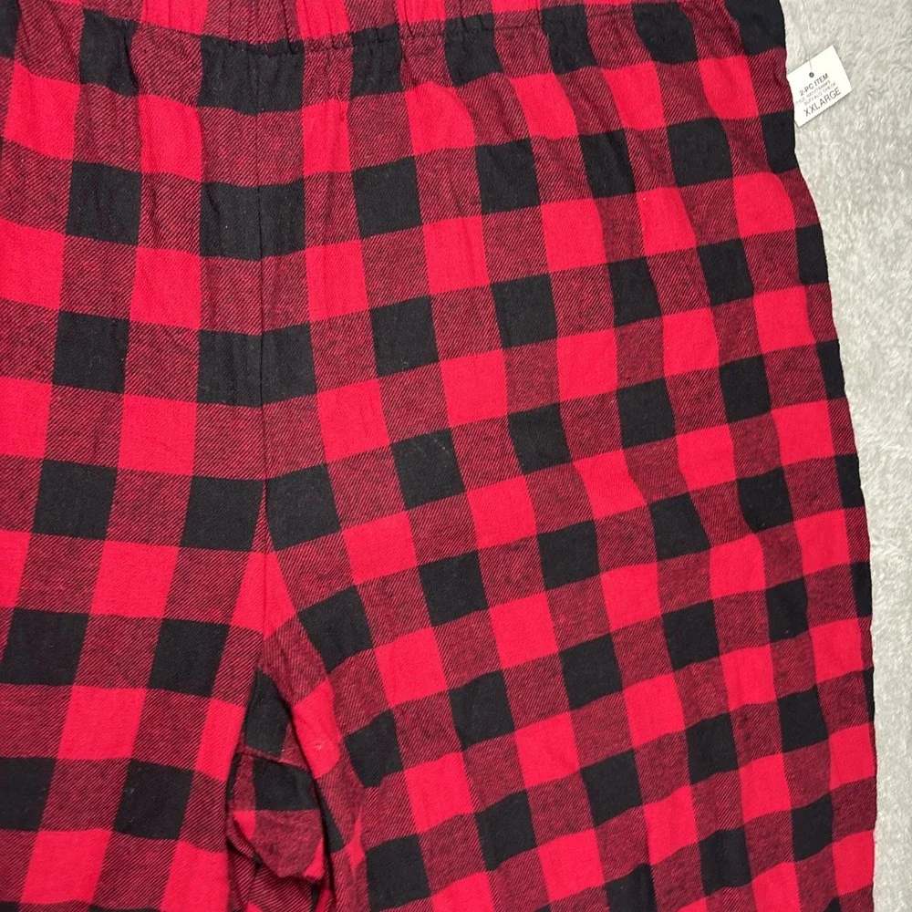 CHARTER CLUB Intimates Black Straight Leg Plaid Sleep Pants Size XXL New